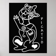 Blanco de Picatto en negro Impresiones