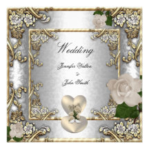 Blanco de plata subió oro elegante del boda anuncio