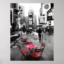 Blanco del Times Square y rojo negros Impresiones