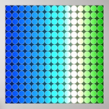 Blanco del verde azul de los lunares de la pendien posters