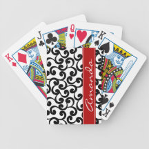 Blanco e impresión con monograma de los elementos  baraja de cartas