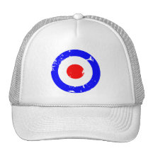 Blanco envejecida retra de la MOD del vintage Gorras