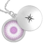 Blanco - flor del caleidoscopio del lila colgantes personalizados