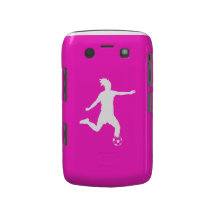 Blanco intrépido de la silueta del fútbol de Black Blackberry Bold Carcasas