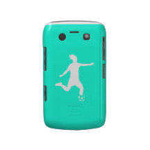 Blanco intrépido de la silueta del fútbol de Black Blackberry Funda