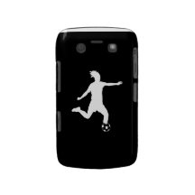 Blanco intrépido de la silueta del fútbol de Black Case-Mate Blackberry Cárcasa