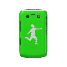 Blanco intrépido de la silueta del fútbol de Black Case-Mate Blackberry Fundas