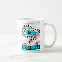 Blanco lunar del Año Nuevo Tazas De Café