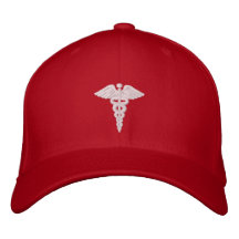Blanco médico del caduceo gorra de béisbol
