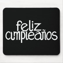 Blanco Mousepad de Feliz Cumpleaños Tapetes De Ratones