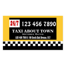 Blanco negro amarillo #2 del taxi tarjetas personales