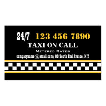 Blanco negro amarillo #4 del taxi tarjeta de visita