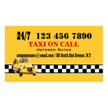Blanco negro amarillo #5 del taxi tarjeta de negocio