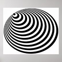 Blanco negro excéntrico de la diana del arte de Op Poster
