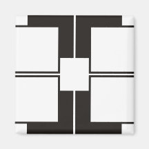 blanco negro iman de nevera