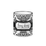 Blanco precioso del negro del damasco de 311 Dovey Tazas De Café