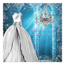 Blanco real Quinceanera de los azules marinos Comunicado Personal