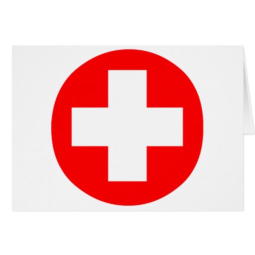 BLANCO ROJO DE LA CRUZ MÉDICA DEL FETICHE FELICITACIÓN