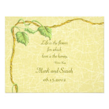 Blanco RSVP del vintage de la vid que entrelaza Anuncio Personalizado