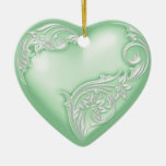 Blanco suave de la verde menta w de la voluta del  ornamentos de reyes