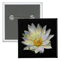 Blanco waterlily con efecto especial del esmalte pins