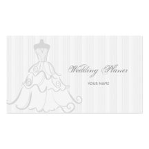 Blanco y gris elegantes de vestido de boda tarjetas de visita