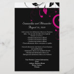 Blanco y negro con acento magenta del remolino flyer a todo color