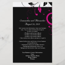 Blanco y negro con acento magenta del remolino flyer a todo color