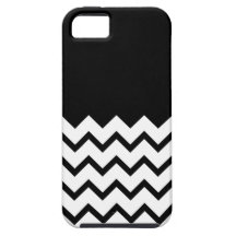 Blanco y negro. El zigzag de la parte, pieza negro iPhone 5 Fundas