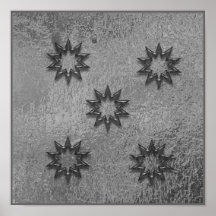 Blanco y negro:  Estrella del vintage cinco Poster