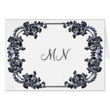 BLANCO Y NEGRO FLORAL del VINTAGE de la invitación Felicitaciones