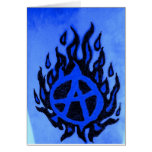 Blazin'Anarchy-Nuevo agolpamiento Logotipo-Azul Tarjeta