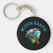 Block Earth (Black background) Nyckelring