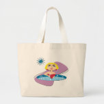 Blonde en tina caliente bolsas lienzo