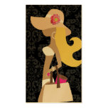 Blonde floral del fashionista del rosa del bikini  plantilla de tarjeta de visita