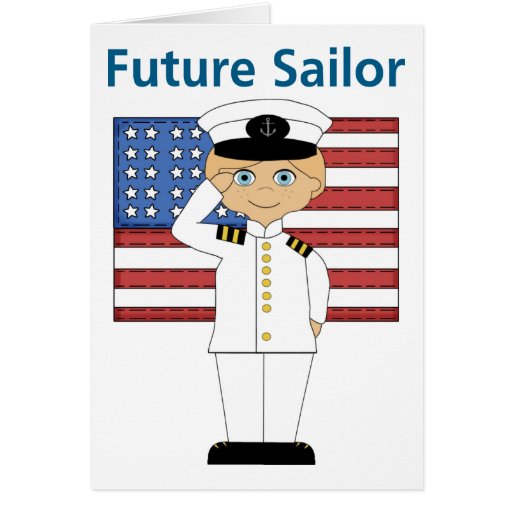 Blonde futuro del muchacho de marinero tarjeton