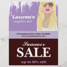 Blonde púrpura del maquillaje del salón de pelo de flyer personalizado