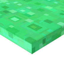 Bloque encima del verde lona envuelta para galerías