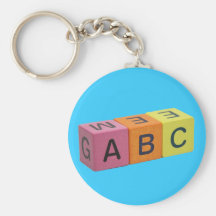 Bloques del alfabeto de ABC Llavero