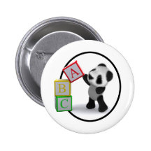 bloques del alfabeto de la panda del bebé 3d pin