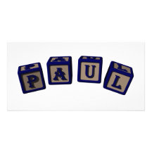 Bloques del juguete de Paul en azul Tarjeta Personal