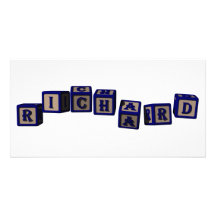 Bloques del juguete de Richard en azul Tarjetas Con Fotos Personalizadas