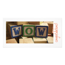 ¡Bloques del wow! Enhorabuena Plantilla Para Tarjeta De Foto