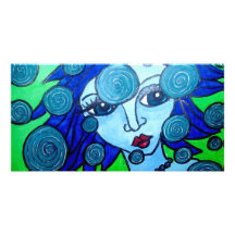blue lady  fotokort