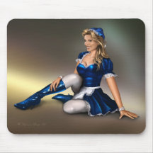 Blue Santa Girl Mauspad