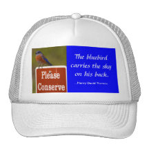 Bluebird con la cita de Thoreau Gorro De Camionero