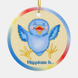 Bluebird de la felicidad ornamento de navidad