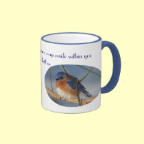 Bluebird de la taza inspirada de la felicidad tazas