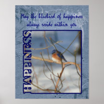 Bluebird del poster inspirado de la felicidad