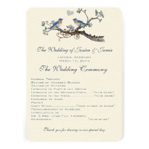 Bluebirds del vintage que casan programas comunicado personalizado